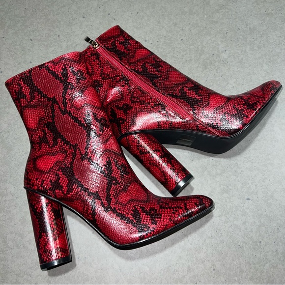 Red Snake Print Boot (size 9) - Picture 1 of 8
